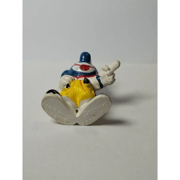 Smurfs Clown Smurf Collectible Schleich Peyo 1978 Yellow suspenders clown shoes - Picture 5 of 5